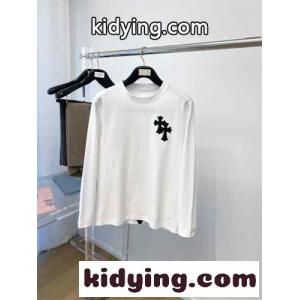 シンプル クロスロゴ クルーネック クロムハーツ スーパーコピー Tシャツ コピー 長袖Tシャツ ホワイトkid26PPPnOn