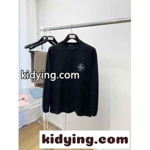 シンプル おしゃれ ラインストーンロゴ クロムハーツ ブランド コピー Tシャツ コピー 長袖Tシャツ ブラックkid26aSrKnq