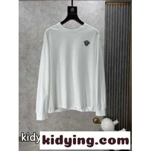 ヴェルサーチ スーパーコピーェ Tシャツ コピー シンプル ロゴ クルーネック 長袖Tシャツ ホワイトkid26SvmmKv