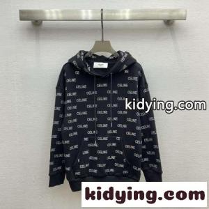 定番 カジュアル ラインストーンロゴ コットン フーディー セリーヌ コピー パーカー コピーkid2611fO5r