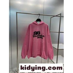 カジュアル バレンシアガ コピー HAND DRAWN BB ICON HOODIE ラージフィット コピー ピンクkid26yOziSj