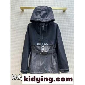 AW新作☆ロゴ スモークジャケット プラダ コピーブランド ジャケット コピー ブラックkid26HrS5nq