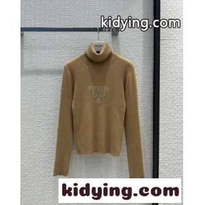 秋冬の定番 ウールブレンド タートルネック セーター プラダ コピーブランド セーター コピー キャメルkid26WHfeuy