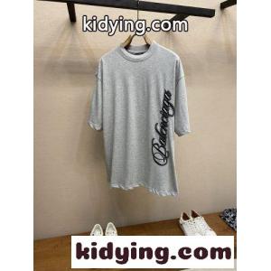 ユニセックス 刺繍入り バレンシアガ コピーブランド Tシャツ コピー 半袖Tシャツ グレーkid26K59j4f