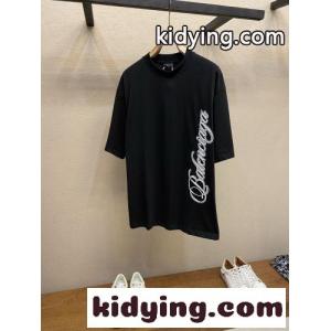 ユニセックス 刺繍入り バレンシアガ スーパーコピー Tシャツ コピー 半袖Tシャツ ブラックkid26ei4zCa