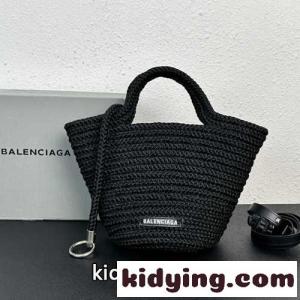 レディース IBIZA スモール ストラップ付きバスケット バレンシアガ コピーブランド バッグ コピー ブラックkid26zW19Pb
