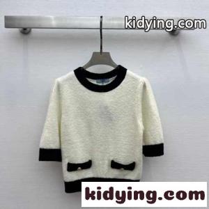 定番 クルーネック 五分袖 プラダ コピー セーター コピー 合わせやすい ショート丈kid26GzmCCi