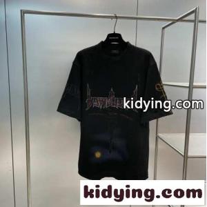 ユニセックス バレンシアガ コピーブランド PARIS MOON UPSIDE DOWN Tシャツ オーバーサイズ コピーkid26z8jymu