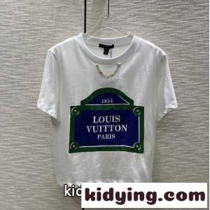 ルイ・ヴィトン  LVストリートサインTシャツ コピー 半袖 クルーネック トップスkid26PfeKTz