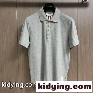シンプル カジュアル トムブラウン ブランド コピー Tシャツ コピー 半袖 ポロシャツ グレーkid26qWDGnq