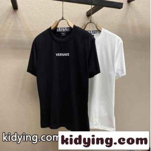 ベーシック 着回し抜群 ロゴ クルーネック ヴェルサーチ コピーェ Tシャツ コピー 半袖 トップスkid26rym41z