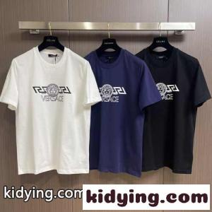 3色あり カジュアル クルーネック ヴェルサーチ コピーブランドェ Tシャツ コピー 半袖 トップスkid26T9vCCi