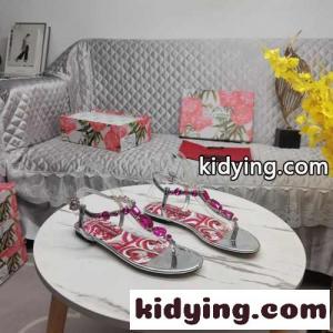 レディース ドルチェ&ガッバーナ ブランド コピー サンダル コピー 可愛い 夏らしい フラットサンダルkid26Cqi49D
