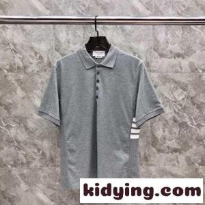 洗練された おしゃれ トムブラウン ブランド コピー Tシャツ コピー 半袖 ポロシャツ グレーkid2691T5Xb