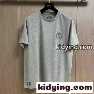 クロムハーツ スーパーコピー Tシャツ コピー 半袖 シンプル カジュアル プリント クルーネックkid26OH1Tfa