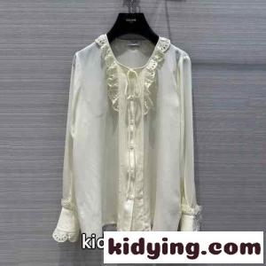エレガント フリルカラー ロミーシャツ シルク セリーヌ コピー シャツ コピー レディースkid26L99fSb