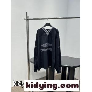 Vネック オーバーサイズ ロングTシャツ バレンシアガ コピー Tシャツ コピー ブラックkid26je091z