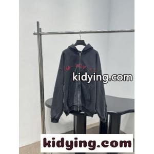 ユニセックス 刺繍入り バレンシアガ ブランド コピー パーカー コピー ジップアップ フーディーkid26KvO91r