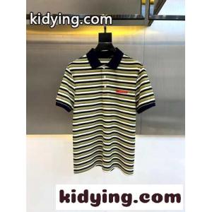 メンズ カジュアル プラダ スーパーコピー Tシャツ コピー ストライプ 半袖 ポロシャツkid26nue0Xj