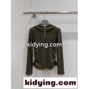 フェンミン カジュアル ハーフジップ トップス プラダ ブランド コピー Tシャツ 偽物 グリーンkid26HL5zqy