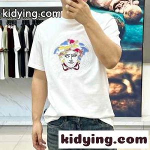 ヴェルサーチ スーパーコピーェ Tシャツ 偽物 シンプル ロゴ入り 半袖Tシャツ ホワイトkid264nWvGr