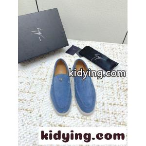 大人 カジュアル スエードローファー ジュゼッペ・ザノッティ モカシン コピー メタルロゴ ブルーkid26beayym