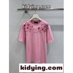 プリント ソフトコットンジャージー Tシャツ グッチ コピーブランド スーパーコピー ピンクkid26WjOHPv