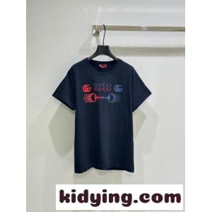定番 カジュアル クルーネック グッチ コピー Tシャツ コピー 半袖トップス ネイビーkid26qSHfim