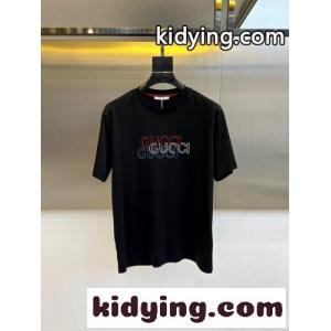 お洒落 ロゴ入り 半袖Tシャツ グッチ スーパーコピー Tシャツ 偽物 クルーネック ブラックkid26WfyKze