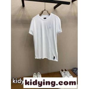シンプル ロゴ刺繍 フェンディ スーパーコピー Tシャツ コピー クルーネック ホワイトkid2619rKPj