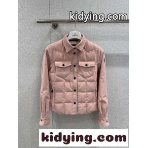 コーデュロイ ダウンシャツジャケット モンクレール ブランド コピー ダウンジャケット 偽物 ピンクkid26C0Pz4b