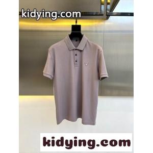 シンプル カジュアル 半袖 ポロシャツ プラダ スーパーコピー Tシャツ 偽物 パープルkid26ruOjSD