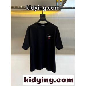 洗練された シンプル 刺繍入り 半袖Tシャツ グッチ コピー Tシャツ 偽物 合わせやすい ブラックkid26L59rOv