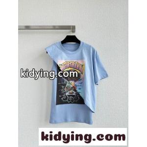 お洒落 ドレープ トップス ロエベ コピーブランド Tシャツ コピー コットン レディースkid26Hz09vi