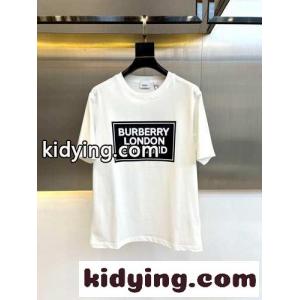 カジュアル ロゴプリント クルーネック バーバリー コピーブランド 半袖Tシャツ コピー ホワイトkid26uSLXHD
