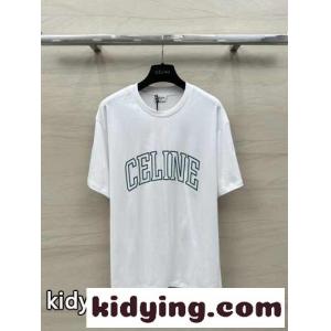 ベーシック ロゴ入り クルーネック セリーヌ コピー 半袖Tシャツ コピー コットンTシャツkid26eSz0Lv