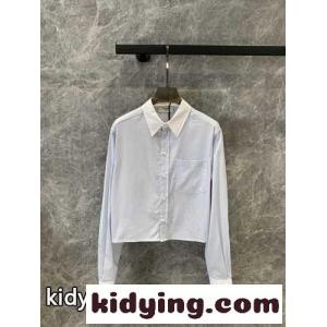 ストライプクロップドシャツ セリーヌ コピーブランド シャツ コピー レディースkid268Xrmmy