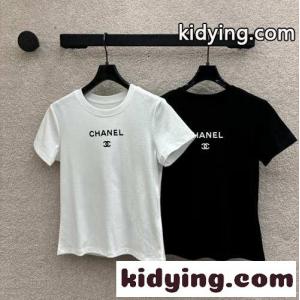 シンプル ロゴ クルーネック シャネル スーパーコピー Tシャツ コピー 半袖Tシャツ 合わせやすいkid26CeOvmm