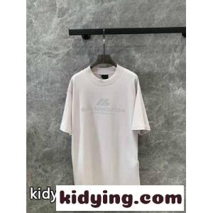 バレンシアガ コピーブランド 半袖Tシャツ コピー カジュアル 人気 ロゴ コットン Tシャツ ユニセックスkid2655rWTz