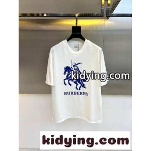 カジュアル プリント コットンTシャツ バーバリー スーパーコピー 半袖Tシャツ コピー ホワイトkid26X5fCKD