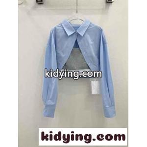 コットン レイヤード クロップボレロ アレキサンダーワング シャツ コピー ブルーkid26495zCy