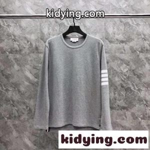 トムブラウン スーパーコピー Tシャツ コピー 飽きのこない クルーネック 長袖Tシャツ グレーkid260XD4Da
