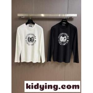 シンプル ロゴプリント 長袖Tシャツ ドルチェ&ガッバーナ コピーブランド Tシャツ コピー コットンkid26fKf8Tb