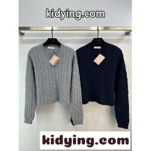ケーブル編み カシミア Vネック セーター ミュウミュウ コピー セーター コピーkid26CuaCCe