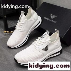 シンプル ニット レザー ローカット アルマーニ スーパーコピー スニーカー コピー メンズシューズ ホワイトkid26qi0Lnm