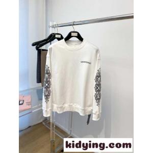 クロムハーツ コピーブランド Tシャツ コピー 定番 おしゃれ ロゴ プリント クルーネック スウェットシャツ ホワイトkid26X1XnaC