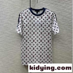 ルイ・ヴィトン トリコロールモノグラムTシャツ コピー コットン 半袖 トップスkid26mCGHnC