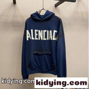 人気 カジュアル バレンシアガ スーパーコピー TAPE TYPE RIPPED POCKET HOODIE コピーkid26WPLXTr