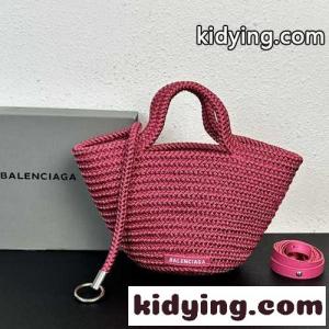 レディース IBIZA スモール ストラップ付きバスケット バレンシアガ コピー バッグ コピー ピンクkid26eya8ji