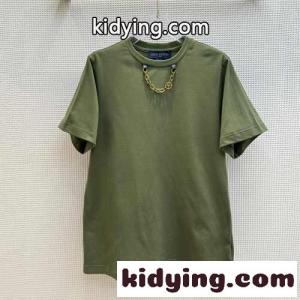 シンプル カジュアル 無地 クルーネック ルイ・ヴィトン Tシャツ コピー コットン 半袖kid26STTTfu